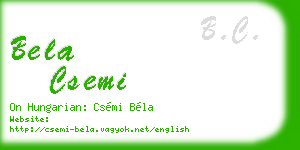 bela csemi business card