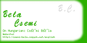 bela csemi business card